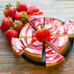 White Chocolate Strawberry Swirl Cheesecake